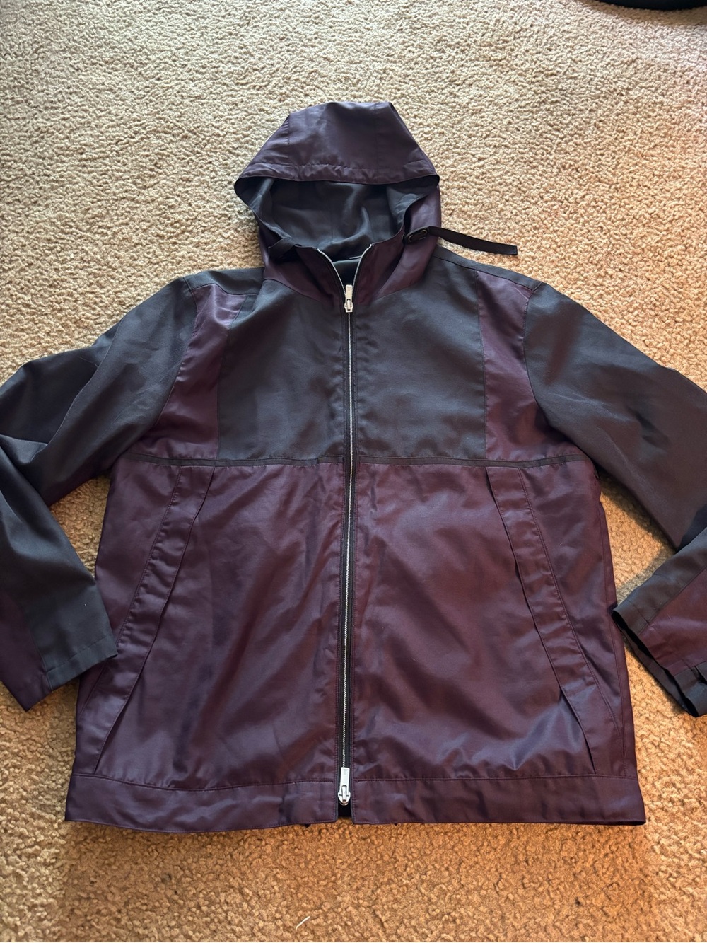 Lanvin Purple Colorblock Men’s Windbreaker Jacket Size Large